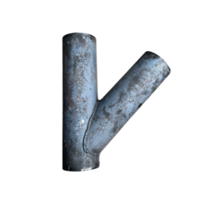 Трійник сталевий емальований 45° Дн 76 (Ду 65) Зображення