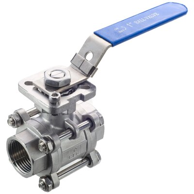 Кран нержавеющий  3-составной с площадкой под е/п (резьбовой) Ду 50 Изображение