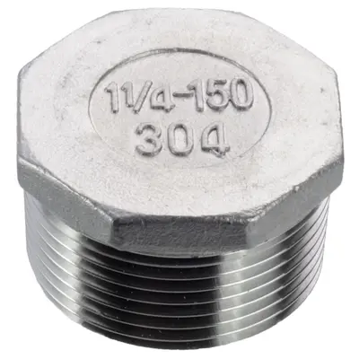 Заглушка нержавеющая (наружная  резьба) Ду 40 Изображение